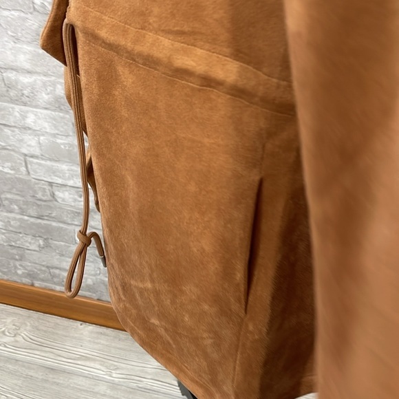 Thread & Supply Camel Faux Soft Suede Drape Jacket - Picture 2 of 6